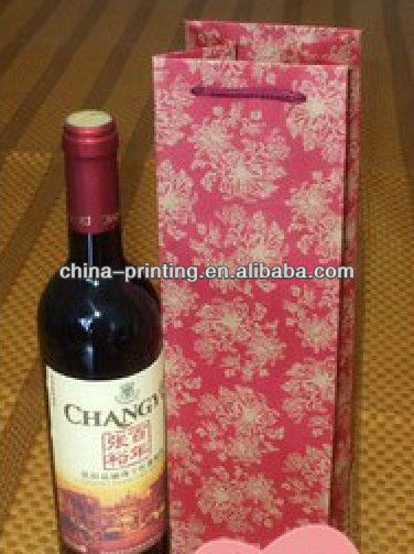 2014 new design products red wine paper bag