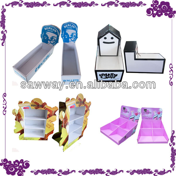 chewing gum display shelf,POP paper display shelf,recyclable corrugated paper display stand