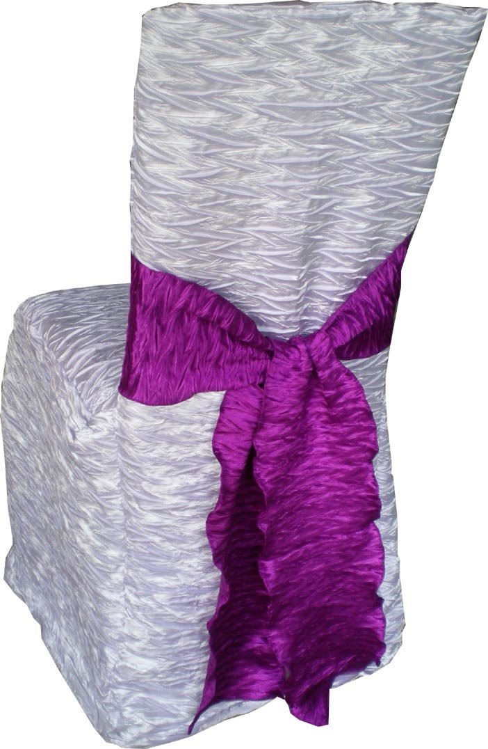 Our wrinkles poly chair cover with beautiful sash can be used for wedding 