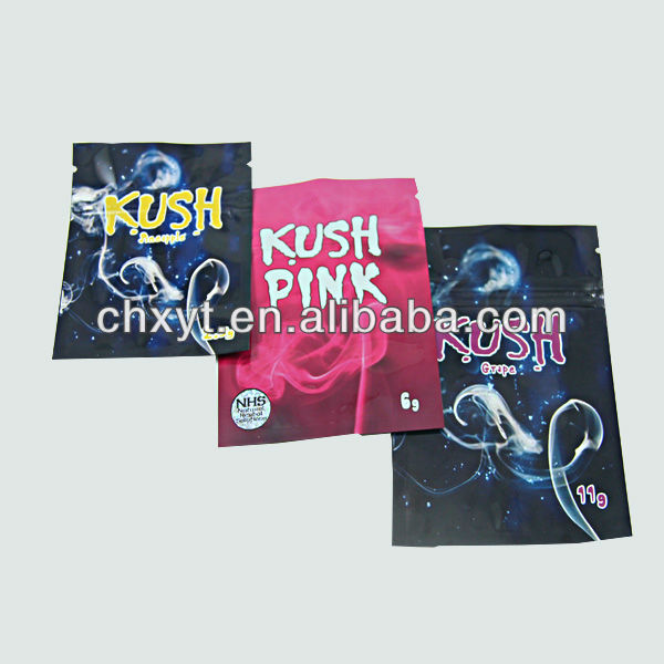 high quality 11g kush herbal incense bags with ziplock