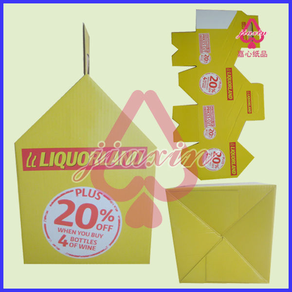 High quality reinforced structure design double sides cardboard PDQ tray display for red wine,wine display stands