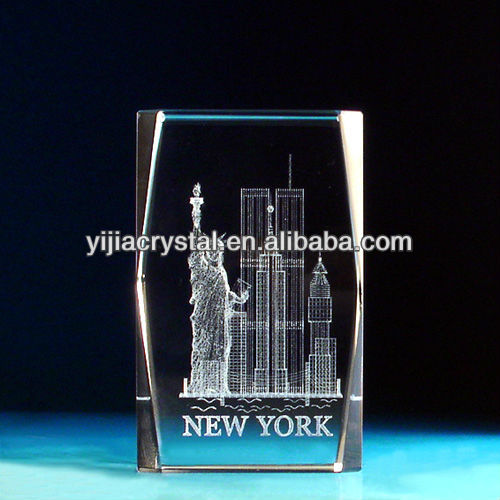 レーザーエッチングされたクリスタルガラス3d/ギフト彫刻クリスタルガラスのイメージ問屋・仕入れ・卸・卸売り