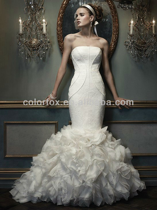 fitted straight bridal gowns