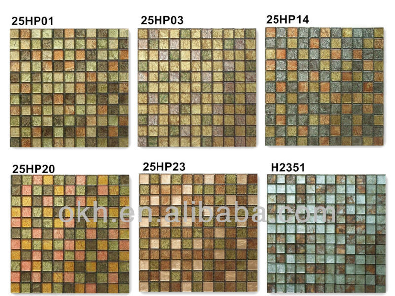 Nice decor gold foil glass mosaic