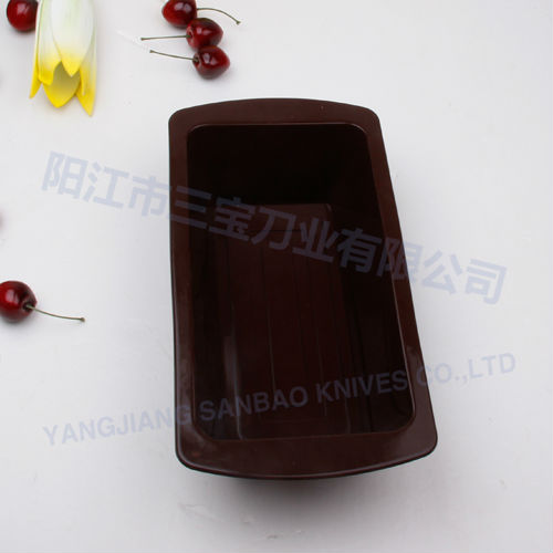 Dark chocolate color of square shapped of silicone cake molds