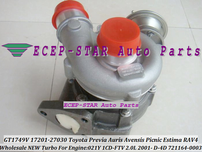 GT1749V 721164-0003 17201-27030 Turbo Turbocharger For TOYOTA RAV4 Previa Auris Avensis Picnic Estima 2001- 021Y 1CD-FTV 2.0L