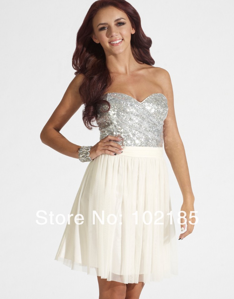 Adorable Cheap Sweetheart Sleeveless Sequined Pleat A-line Chiffon ...