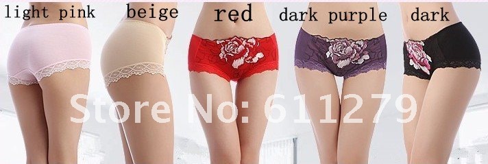 High Quality! Women's Sexy Underware,Bamboo Solid Flower Panties,Shorts Rose Lace Underpant, 5 pcs/lot,8coloers,Wholesale High Quality! Women's Sexy Underware,Bamboo Solid Flower Panties,Shorts Rose Lace Underpant, 5 pcs/lot,8coloers,Wholesale