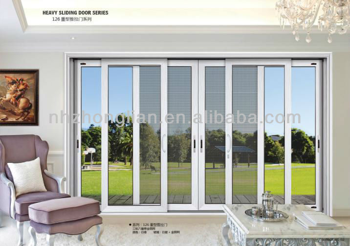 Wow!! grano de madera acabado de aluminio ventana y marco de la ...