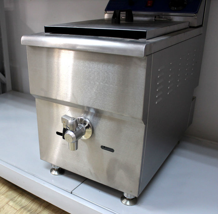 Counter top rectangular 2 tank 2 basket electric deep fryer with oil faucet and CE approval fryer machine (SY-TF213V SUNRRY)