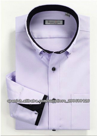 2013紳士服ブランド綿100％のコントラスト- カラーボタン- 襟のドレスシャツダウン男性用問屋・仕入れ・卸・卸売り