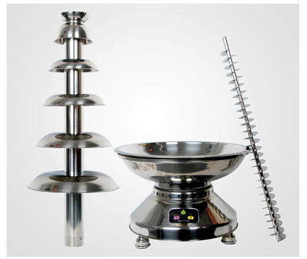 CHOCOLAZI ANT8110 Auger 6 tiers 304 stainless steel commercial chocolate fountain factory,China