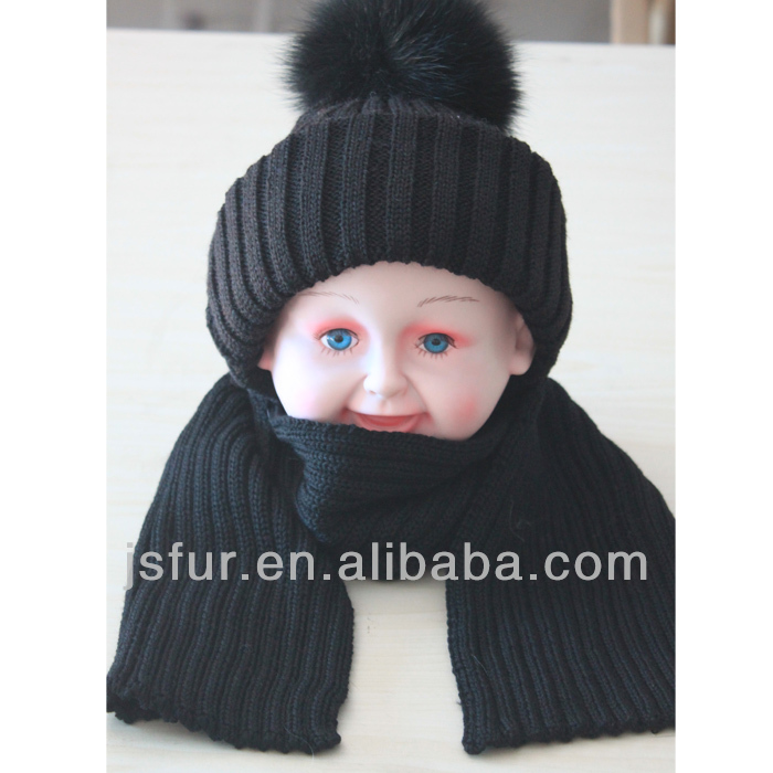 新しい年の製品ファンシーウールの子供ニット帽子スカーフセットニットかぎ針編みのベビー帽子問屋・仕入れ・卸・卸売り