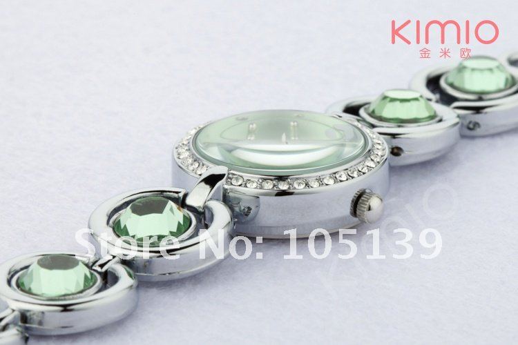 Japan Movement Korean Famous Brand Watch Kimio Stainless Steel Pink Crystal Watch,6 Colors #K445