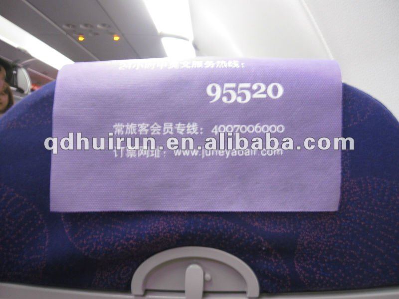 紫60g飛行機customedのロゴプリントヘッドレストカバー問屋・仕入れ・卸・卸売り