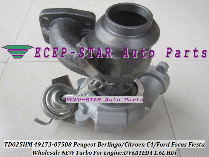 TD02 TD025HM 49173-07508 49173-07506 Turbocharger Fit For Peugeot Berlingo Citroen C4 Ford Focus Fiesta Fusion 1.6L HDi DV6ATED4 (3)