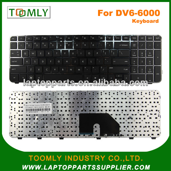 Hpパビリオンdv6-6000ためのラップトップのキーボード; dv6-6000、 dv6-6b、 フレーム付dv6-6c----- 640436- 001; 私達のレイアウト、 黒い色問屋・仕入れ・卸・卸売り