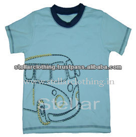 100% cotton Children\'s T-shirt - Bus - L Blue.jpg