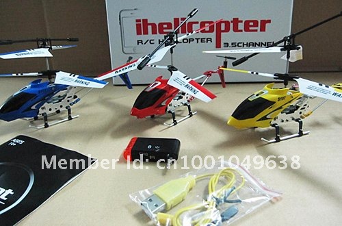 promotion 1 Pieces/Lot new style 3 color choice Syma i-Copter with Gyro 3.5CH RC i Helicopter iPhone/iPad Control
