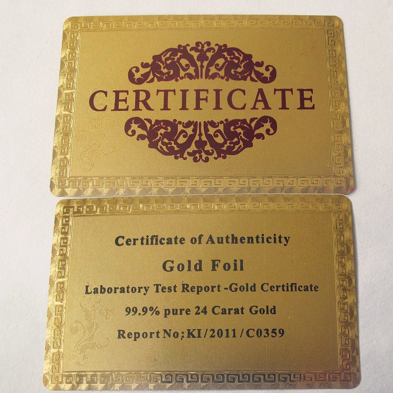 certificate card