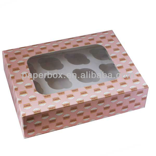 printed cupcake box with paper insert