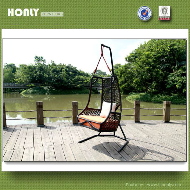 Hanging basket chair outdoor rattan hanging lounger furniture