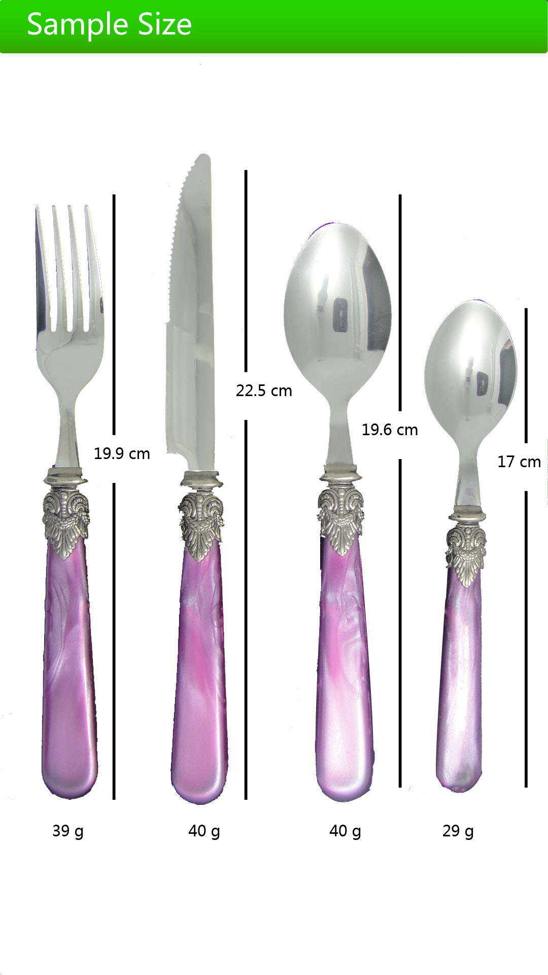 Plastic handle 100 biodegradable corn starch cutlery