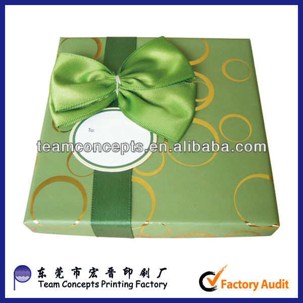 Ribbon dark red wine color gift package box,China OEM Ribbon dark red