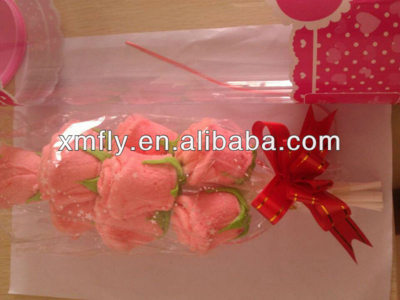 Valentines gifted soft marshmallow sweets rose lollipop candy