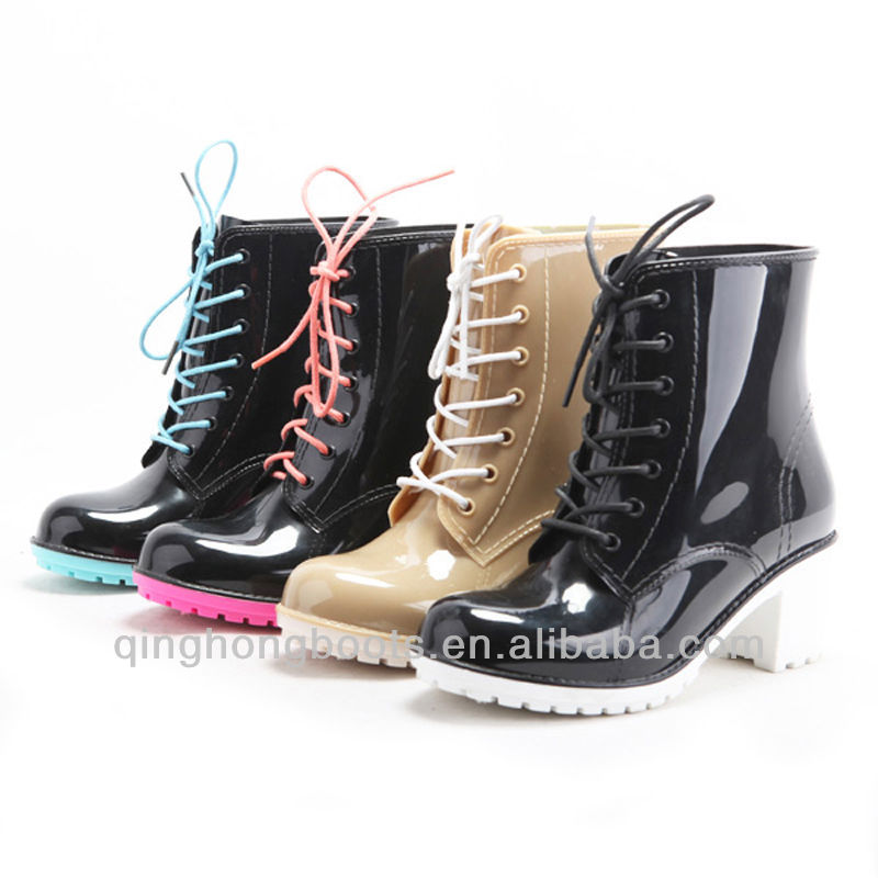 dripdropハイヒールのレインブーツをひもで締めるハイヒールのrainbootマーティン問屋・仕入れ・卸・卸売り