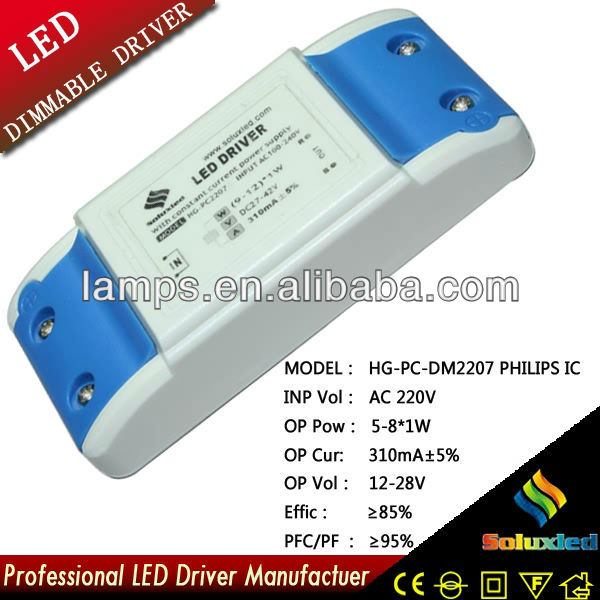 Soluxledhg-pc-dm2207ランプドライバの調光ledドライバ5- 8*1w定電流電源の高効率問屋・仕入れ・卸・卸売り