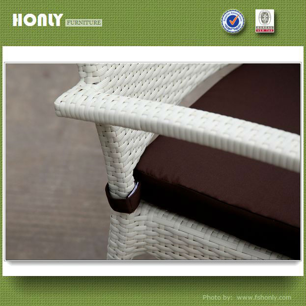 White rattan chair outdoor furniture stackable outdoor chair