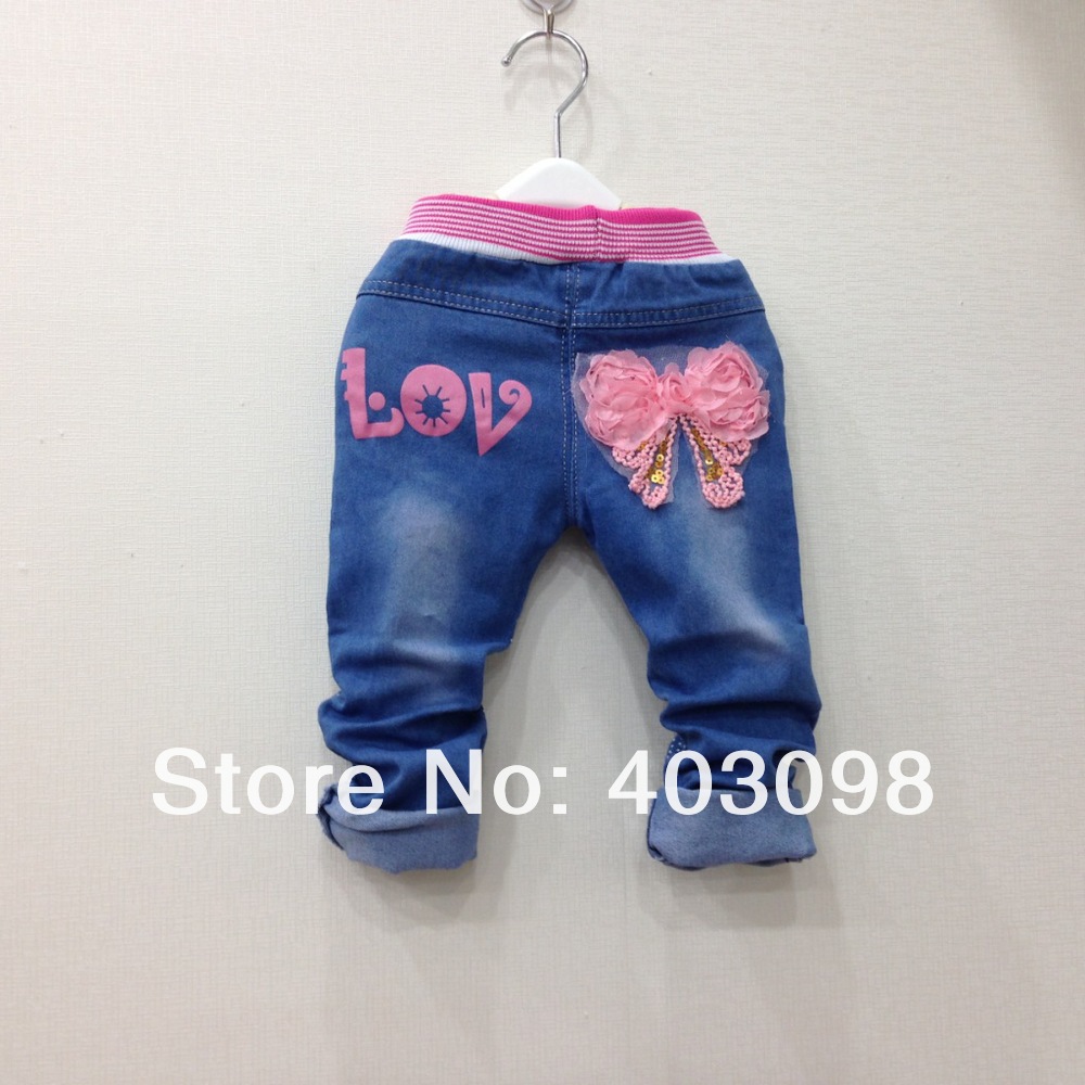 Джинсы для девочек girl flower sequins jeans pant kids denim pant leisure trousers 2-5 years Джинсы для девочек girl flower sequins jeans pant kids denim pant leisure trousers 2-5 years