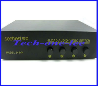 1pcs 4 Input 1 Output Composite RCA Video Audio/Y-Pb-Pr AV Switch Selector Splitter for DVD TV free shipping