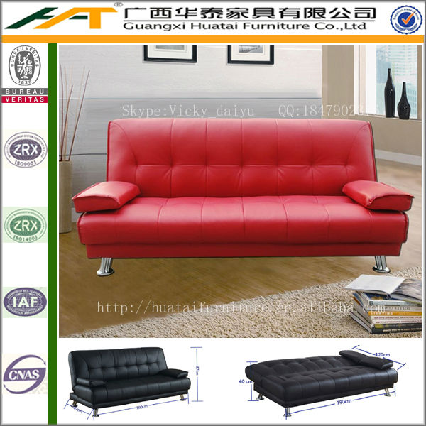 Elegante sala de living sofacama barato de cuero pvc rojo sofacama ... Sofacamas cuero