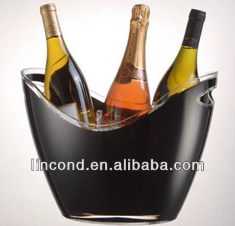 double color new design acrylic bucket, champagne cooler bucket, plastic chanpagne bucket