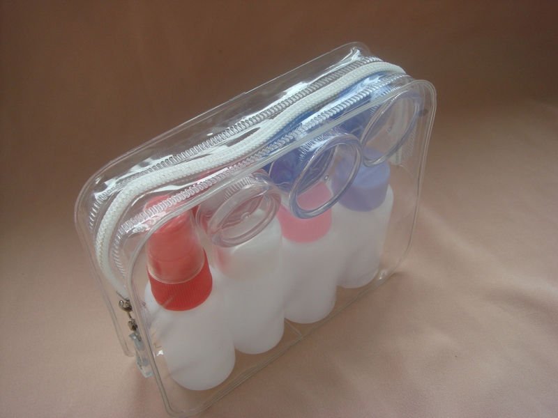8 in 1 plastic travel set bottle,cosmetic jar, travel bottle