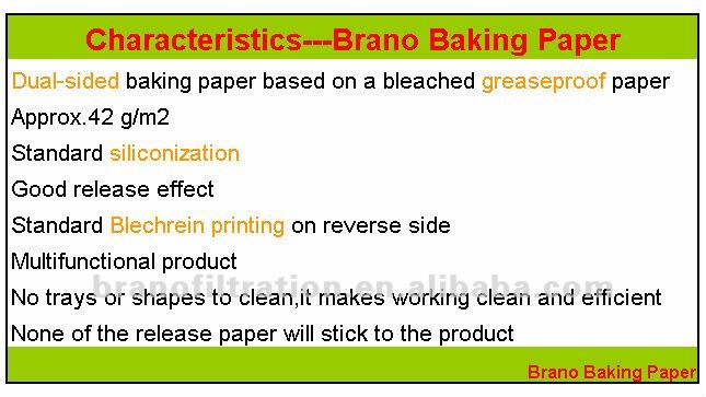 Brano Double Side Siliconized And Printed CU2 Or CU Baking Paper