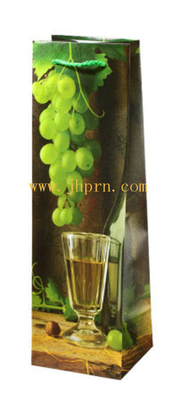 custom made paper red wine bottle carry bag
