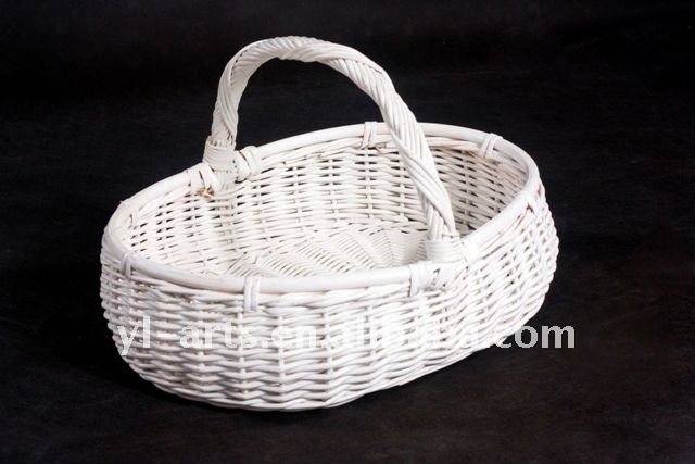 白いヤナギの柳細工のピクニックバスケットを新し設計しなさい問屋・仕入れ・卸・卸売り