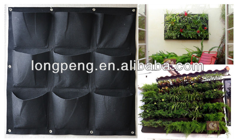 リビング屋内壁庭のプランターバッグ、 垂直壁- マウントされているポリエステル壁植栽のバッグ、 袋の花の栽培者問屋・仕入れ・卸・卸売り