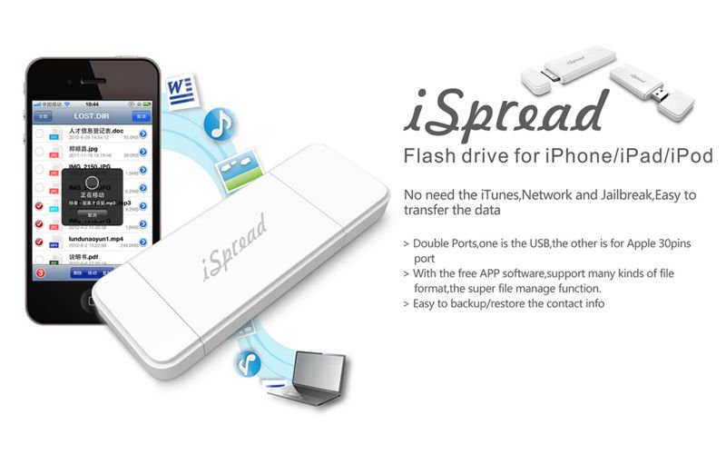 iPhone/iPad/iPodのためのiSpread USBのフラッシュ・メモリディスクフラッシュドライブ問屋・仕入れ・卸・卸売り