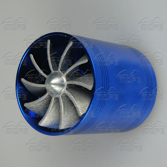 FZ 1 Universal Air Intake Dual Propeller Turbonator Fuel Saver Fan Blue DSC_0037
