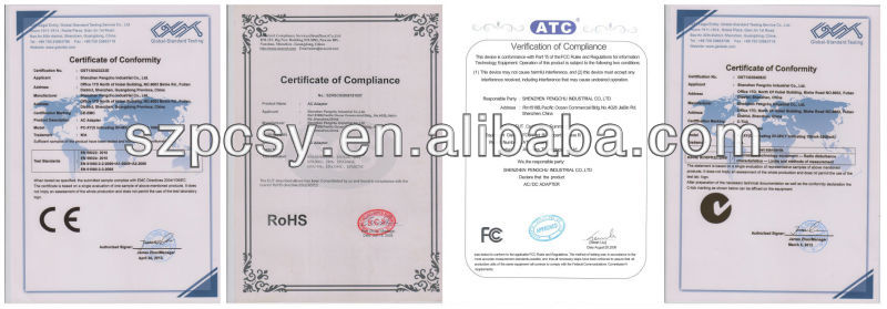 ce rohs fcc c-tick certificate