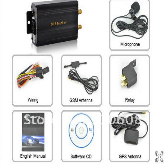 TK103 GSM GPRS GPS Tracker for Auto Vehicle TK103 free shipping and drop shipping