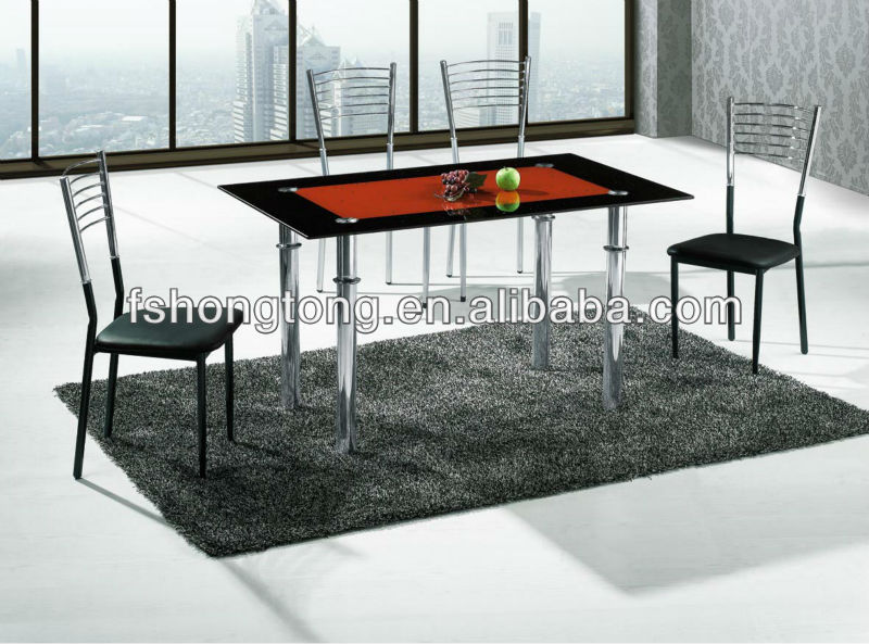 Acero inoxidable bistro juego de comedor/extendable dining table ...