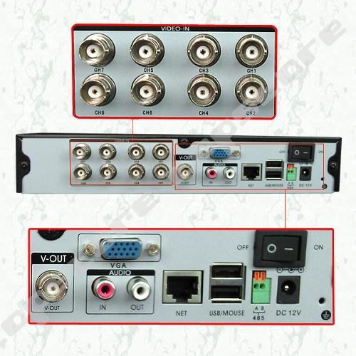 Home 8CH H.264 Surveillance DVR 4pcs Day Night Weatherproof Security Camera CCTV System 8ch Kit for DIY CCTV Systems
