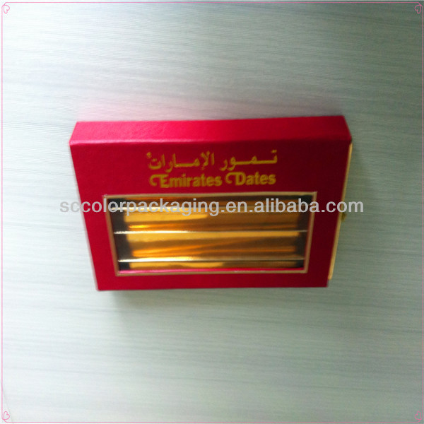 Custom make bars of chocolate packaging with pvc window display