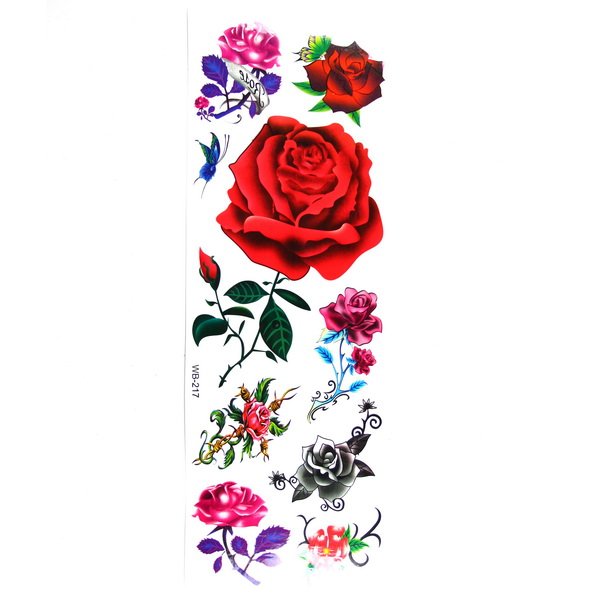 New Temporary DIY Tattoos Roses Pattern Design Vivid