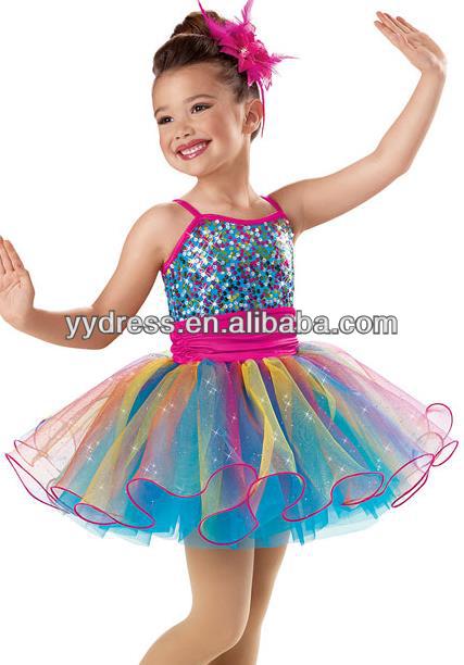 虹の輝き紙吹雪パーティードレス子供ダンス衣装バレエ問屋・仕入れ・卸・卸売り